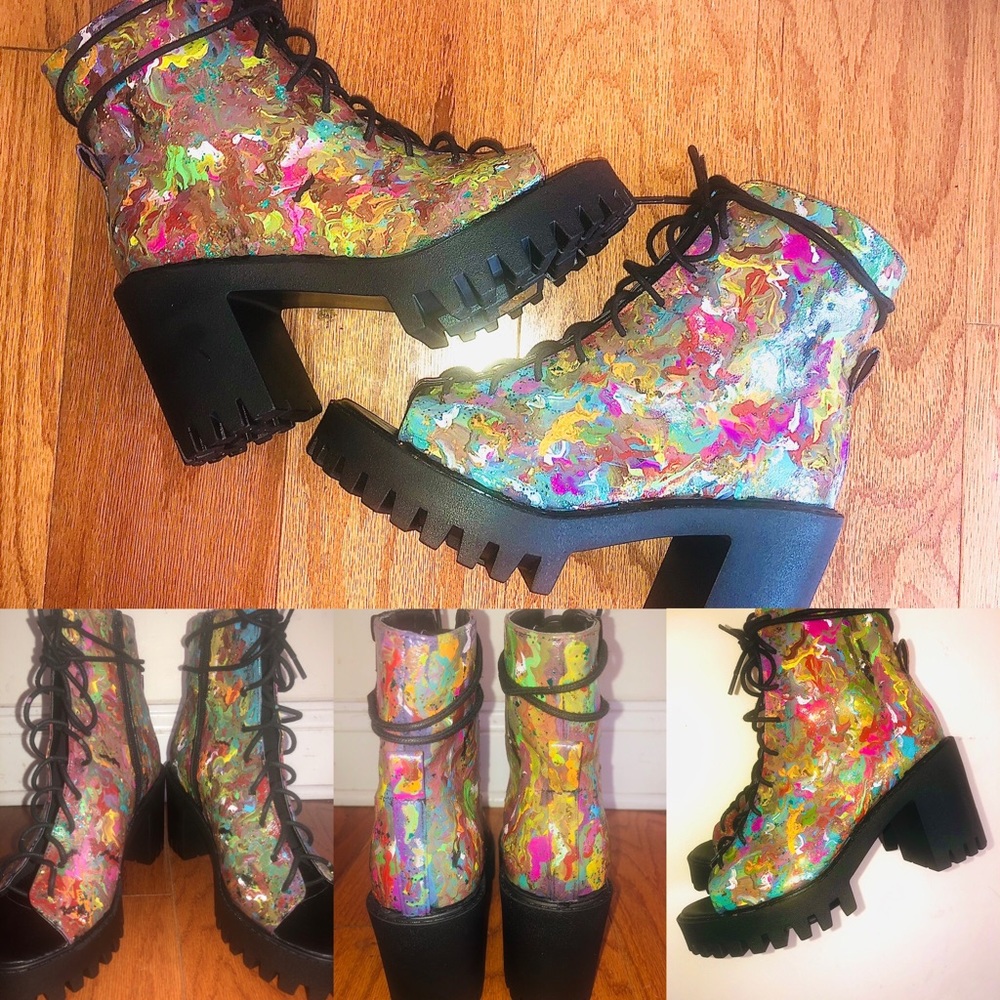 Hand painted Never worn custom Picasso platforms …